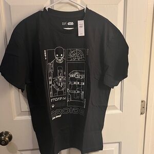 GAP Black Star Wars Droids Schematic Tee